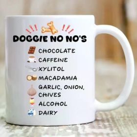 Dog Lover's Ceramic Mug with Toxic Food List - Perfect Gift for New Dog Owners, Reusable Coffee Cup for Animal
