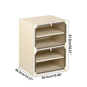 Shoe Boxes With Or Without Lids, Foldable And Stackable Shoe Racks, Free Combination. (Option: Four layers without cover)